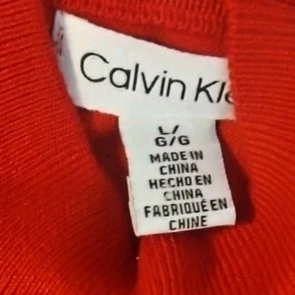 Calvin Klein Women L Red Gold Button NWT Retro Y2k Boho Cottage Holiday[1C] - Picture 10 of 10